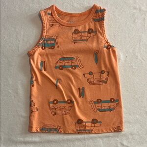 Cat & Jack Orange Tank Top with Vehicle Print